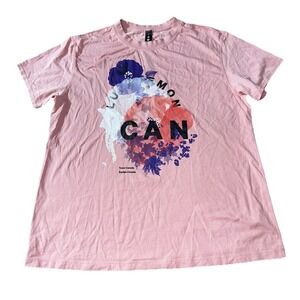 Lululemon Team Canada Flowers Floral T-Shirt Pink Womens Size‎ 8
